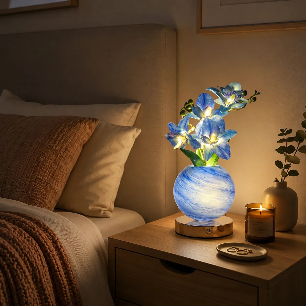 Lámpara LED Orquídea Recargable – Luz Decorativa con 3 Modos