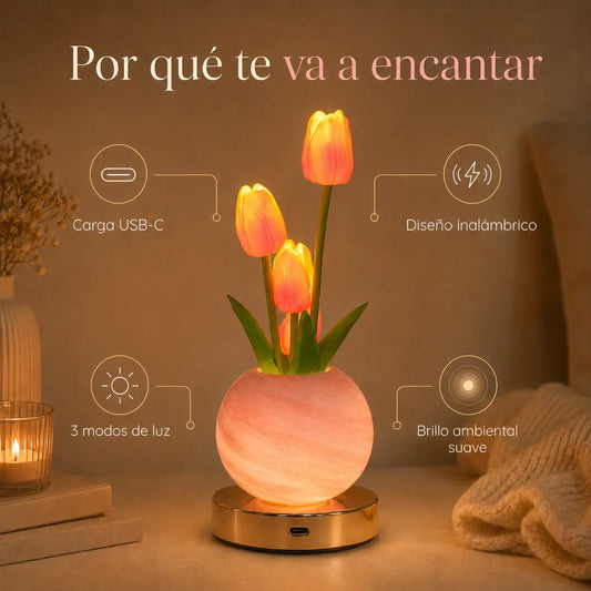 Lámpara LED de Tulipanes