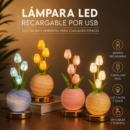 Lampara LED de Tulipanes