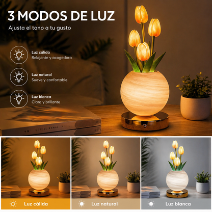 Lampara LED de Tulipanes