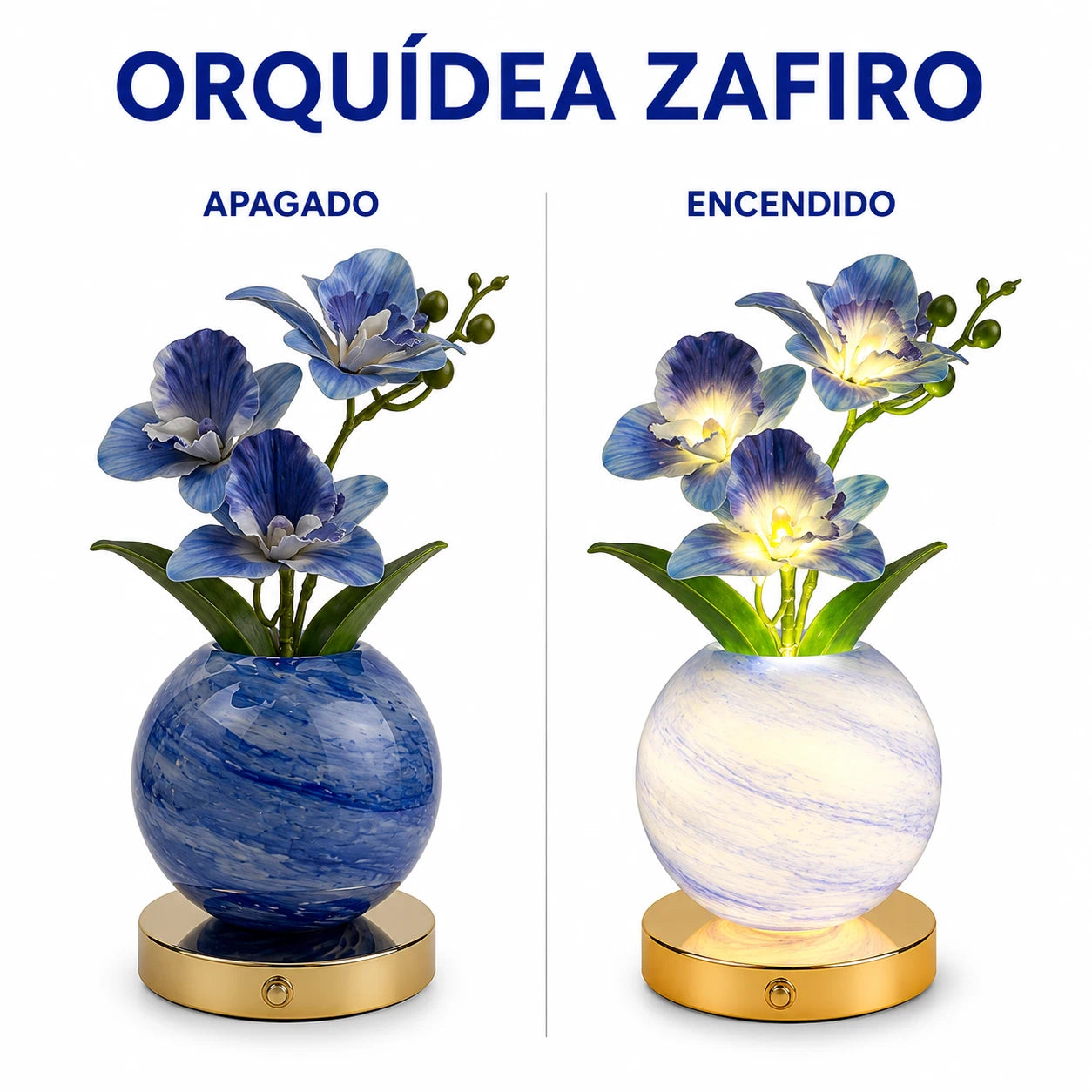 Lámpara LED Orquídea Recargable – Luz Decorativa con 3 Modos