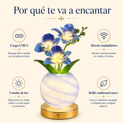 Lámpara LED Orquídea Recargable – Luz Decorativa con 3 Modos