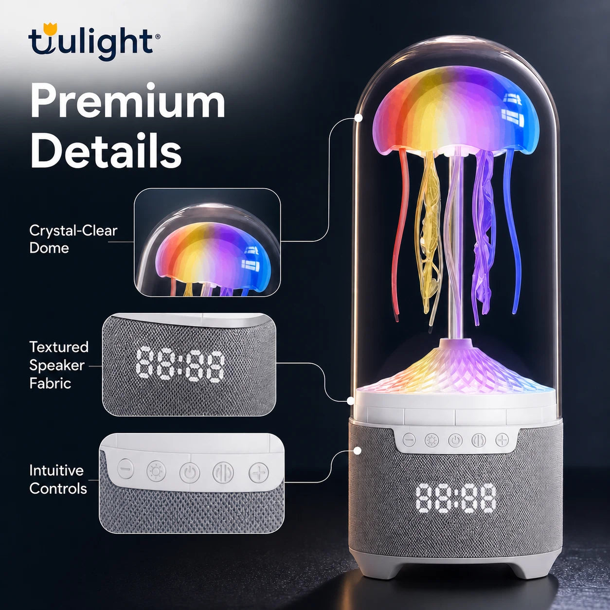 Colorful Jellyfish Mood Lamp Wireless Bluetooth Speaker