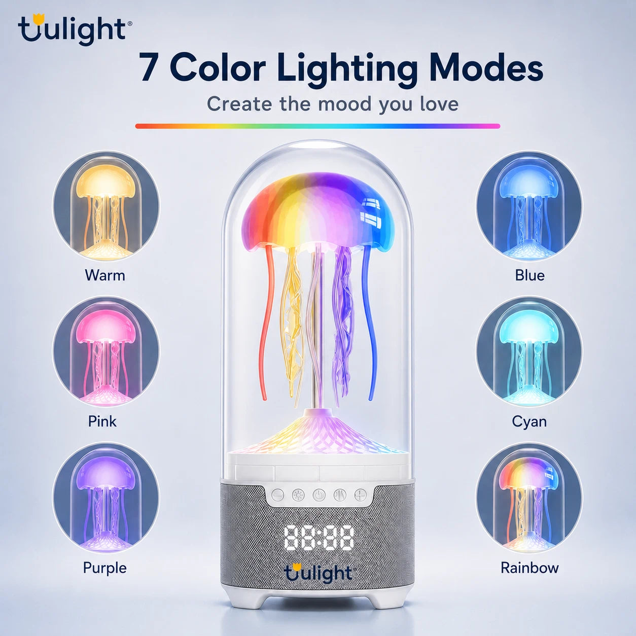 Colorful Jellyfish Mood Lamp Wireless Bluetooth Speaker