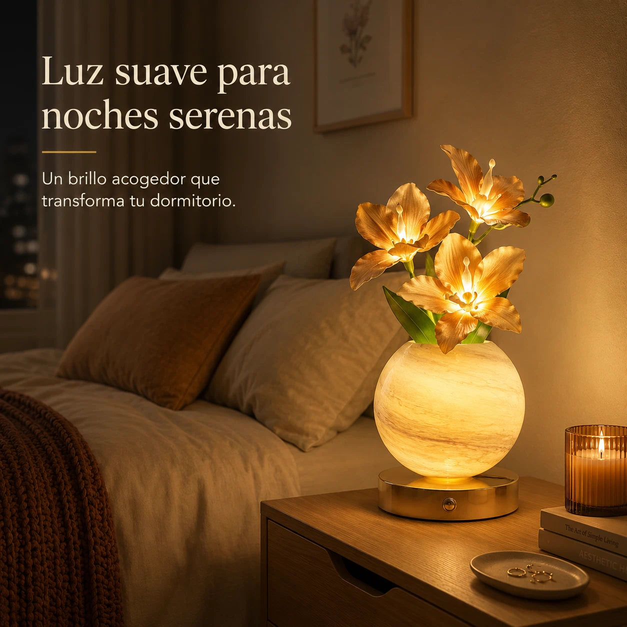 Rechargeable Orchid LED Lamp – Decorative Light with 3 Modes