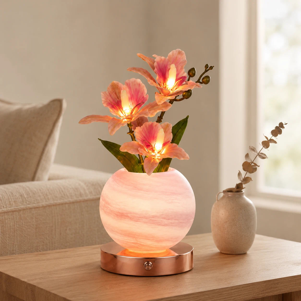 Rechargeable Orchid LED Lamp – Decorative Light with 3 Modes