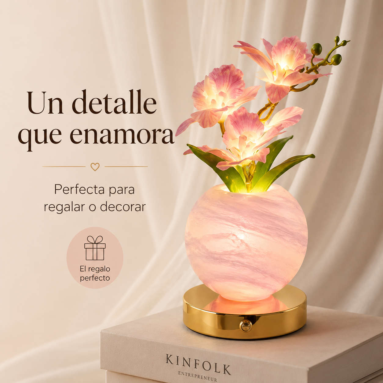 Rechargeable Orchid LED Lamp – Decorative Light with 3 Modes
