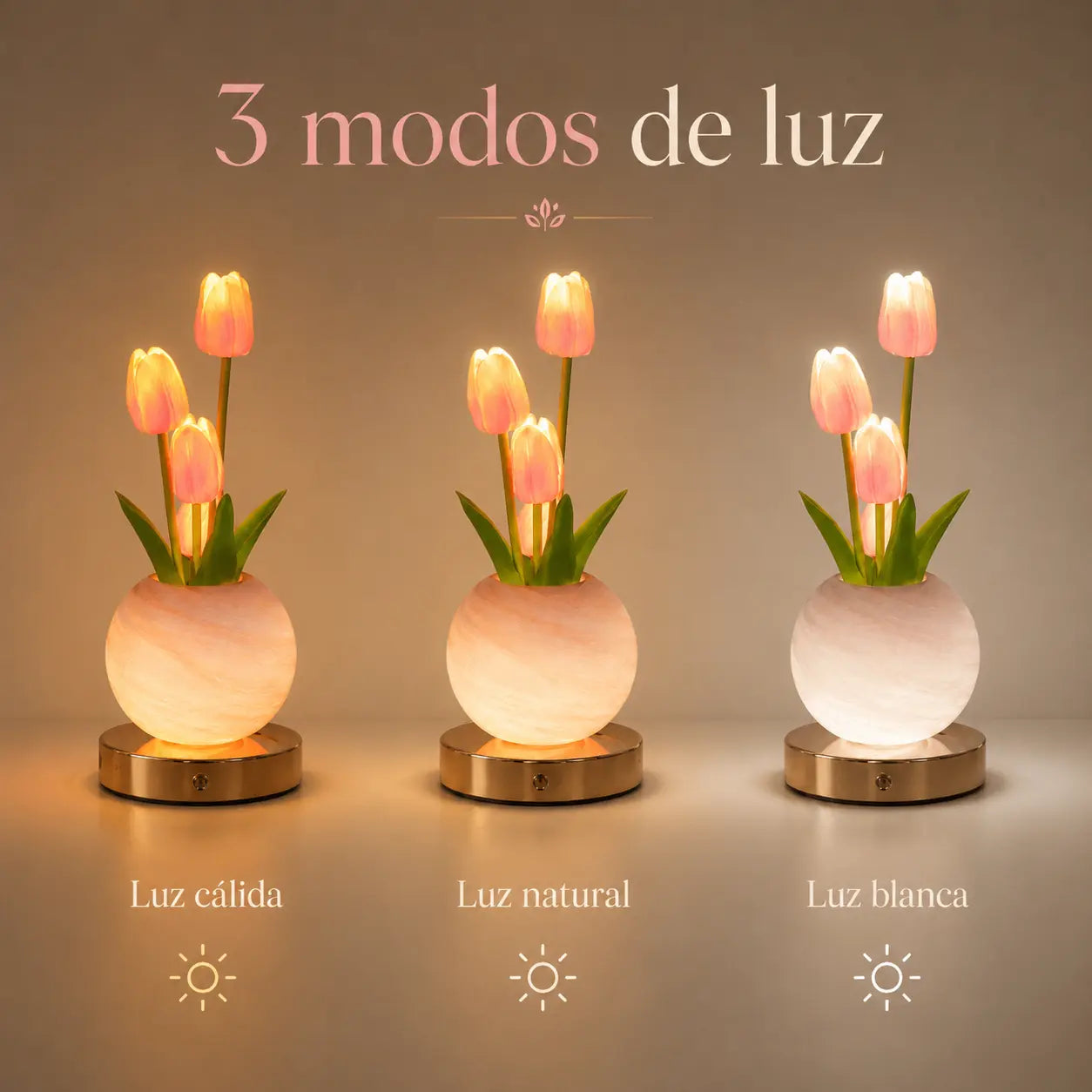 Lámpara LED de Tulipanes