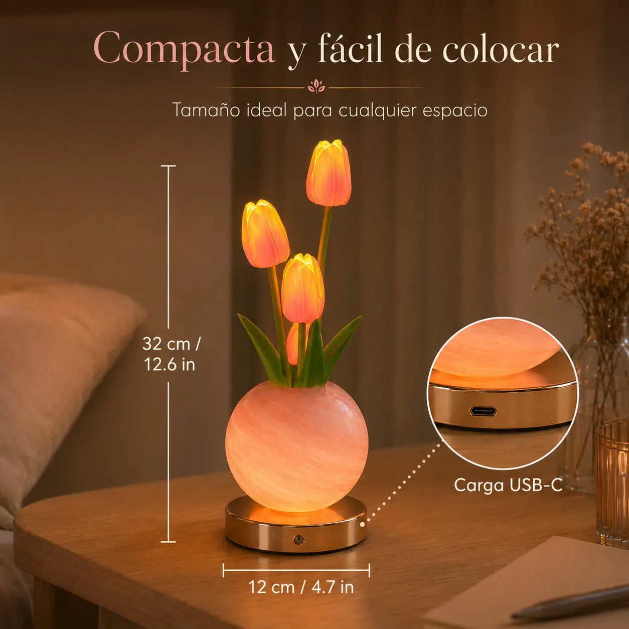 Lámpara LED de Tulipanes