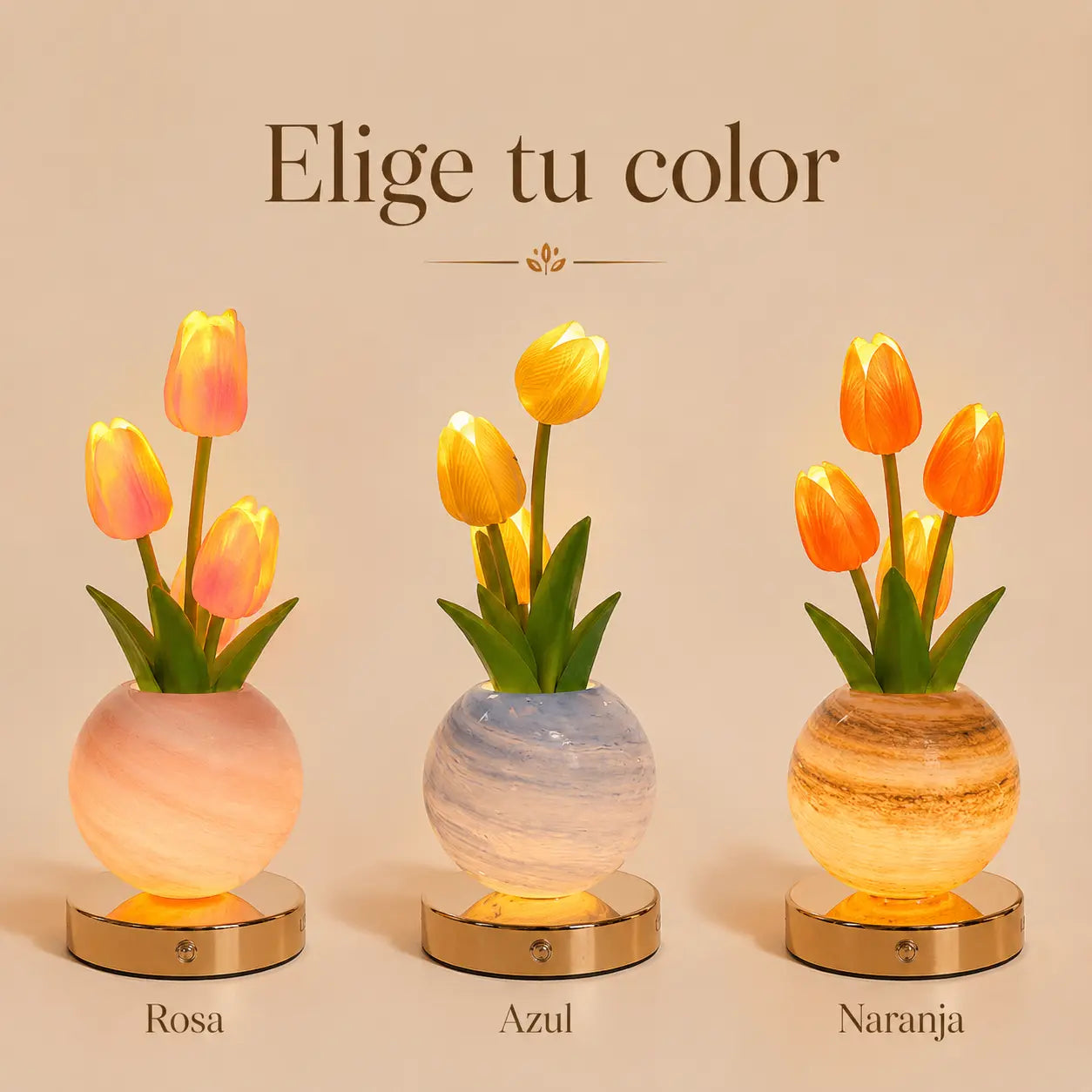 Lámpara LED de Tulipanes